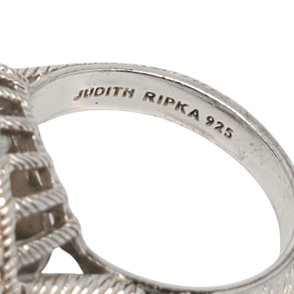 Judith Ripka Sterling Silver Smoky Quartz Pink CZ Ring Size 7 #21077 - Picture 6 of 9